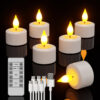 PChero 6pcs Rechargeable Tealight Candles with Remote
