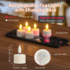 PChero 12pcs Rechargeable Waterproof Tealight Candles with Remote&Magnetic Charging Base - Image 2