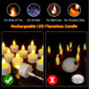 PChero 6pcs Rechargeable Tealight Candles with Remote - Image 3