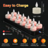 PChero 12pcs Rechargeable Tealight Candles with Remote&Charging Station - Image 3